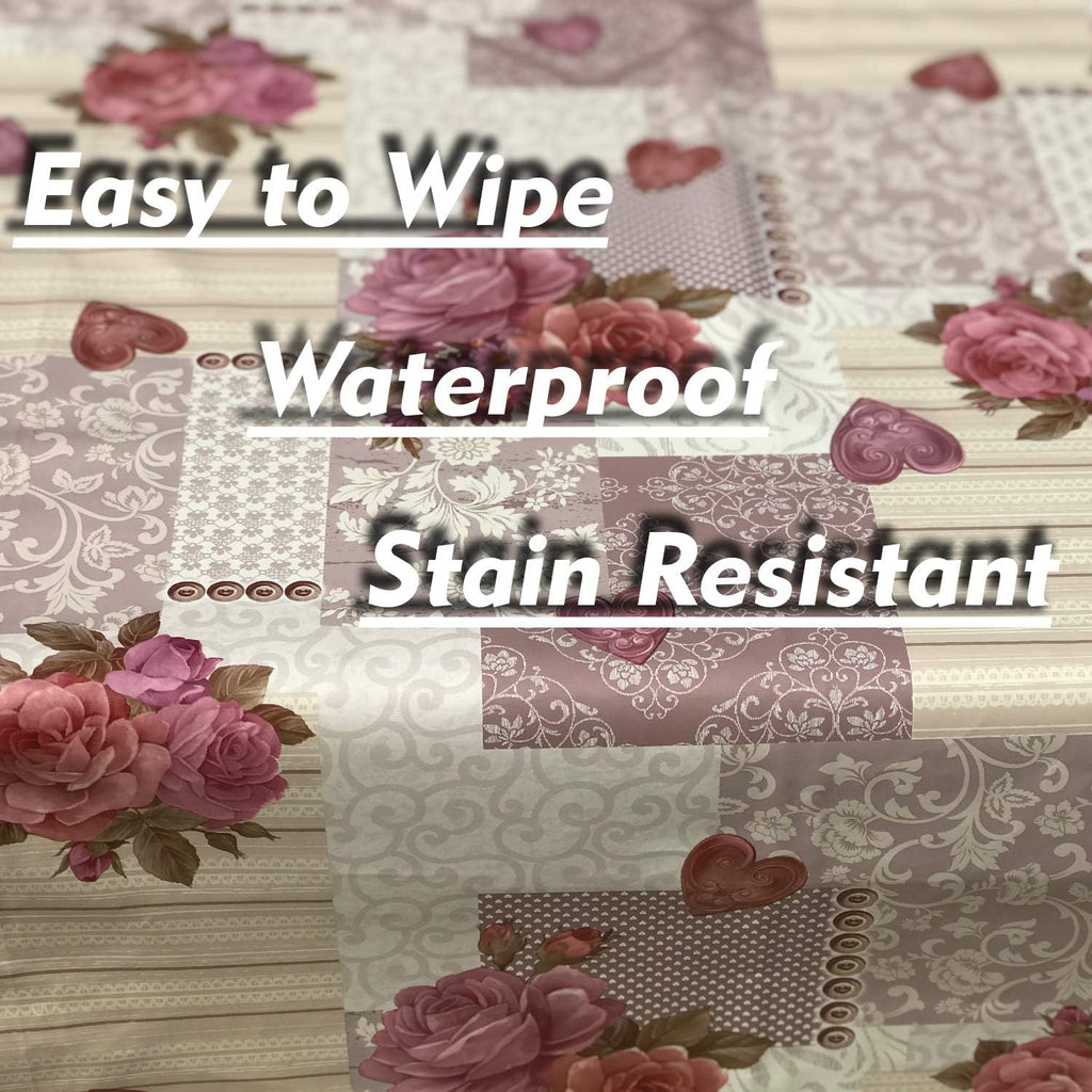 Heavy Duty Flannel Backed Vinyl Tablecloth with Flannel Backing Easy to Wipe-Clean Oilcloth Waterproof Plastic round Square Rectangle 55X55-55X71 Inch Table Cover