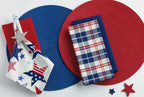 Classic Woven Tabletop Collection, Indoor/Outdoor Placemat Set, Round, 15" Diameter, Tango Red, 6 Piece