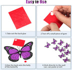24 Pieces Purple Monarch Butterfly Decorations Magnet 4.7 Inch Purple Butterfly Glitter 3D Butterflies Wall Decor for Crafts Halloween Classroom Flower Arrangements Supplies