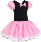 Toddler Girl Polka Dots Party Fancy Costume Tutu Dress up Dance Leotard Gymnastic Cosplay Cartoon Ear Headband