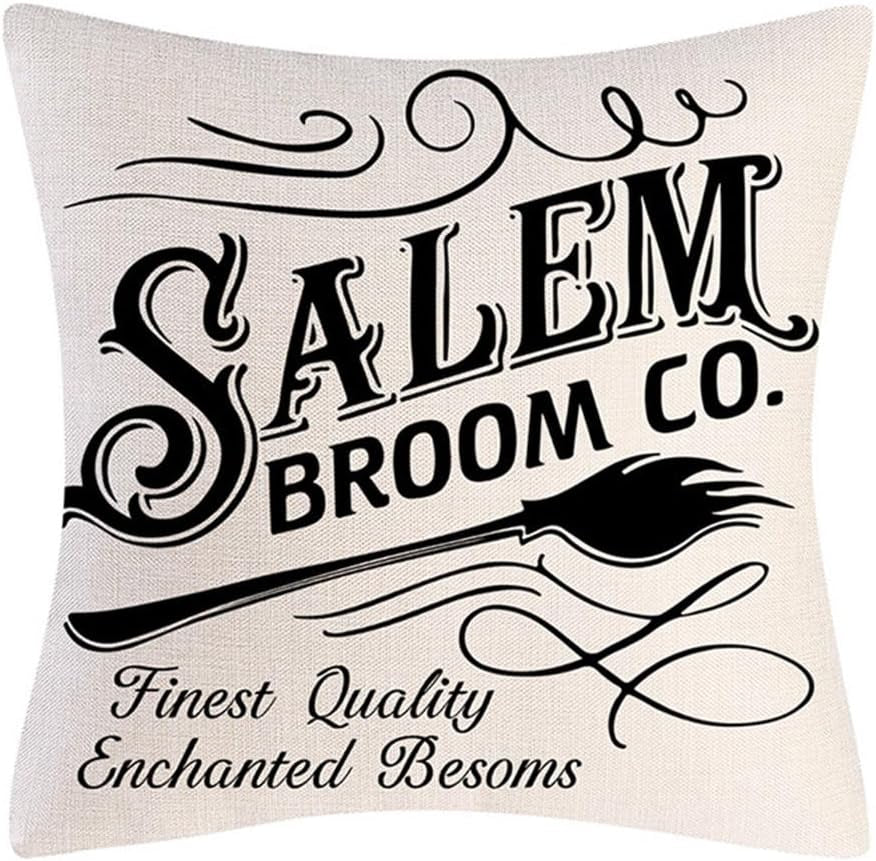 Halloween Decor Throw Pillow Covers Set of 4 Halloween Decorations Hocus Pocus Farmhouse Saying Fall Pillow Covers 18 X 18 Inches for Home Couch