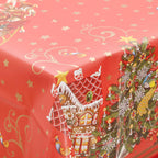 Heavy Duty Flannel Backed Vinyl Tablecloth with Flannel Backing Easy to Wipe-Clean Oilcloth Waterproof Plastic Rectangle 55X90 Inch Red Table Cover for Christmas