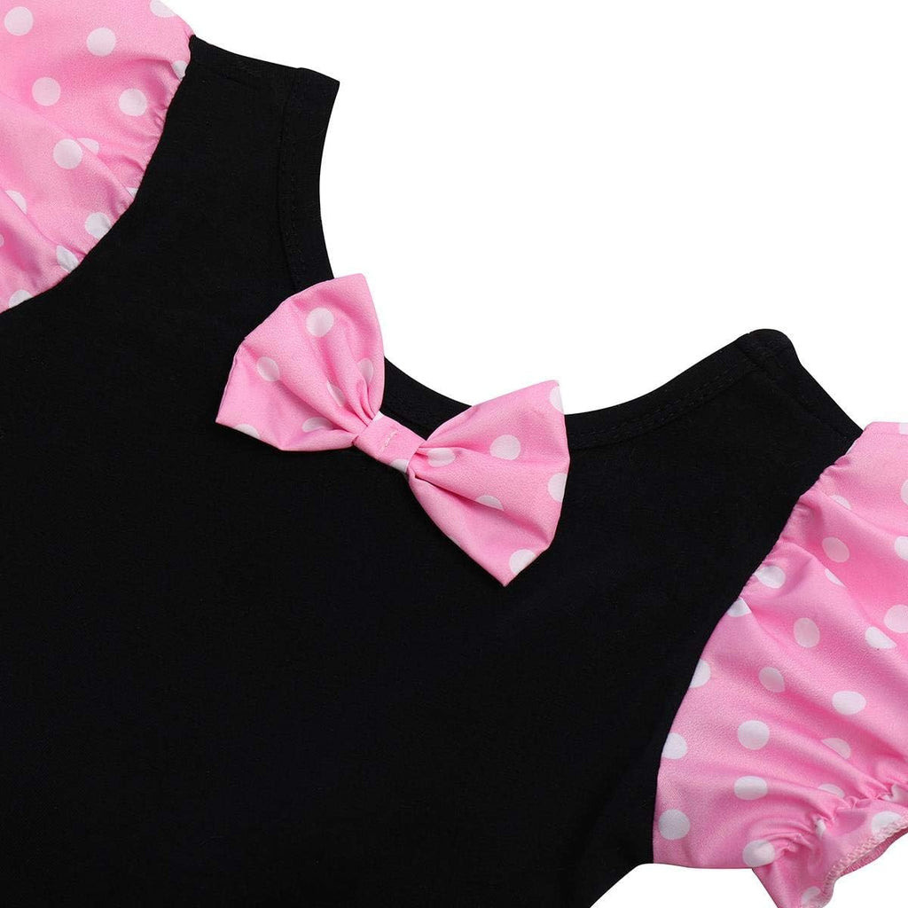 Toddler Girl Polka Dots Party Fancy Costume Tutu Dress up Dance Leotard Gymnastic Cosplay Cartoon Ear Headband