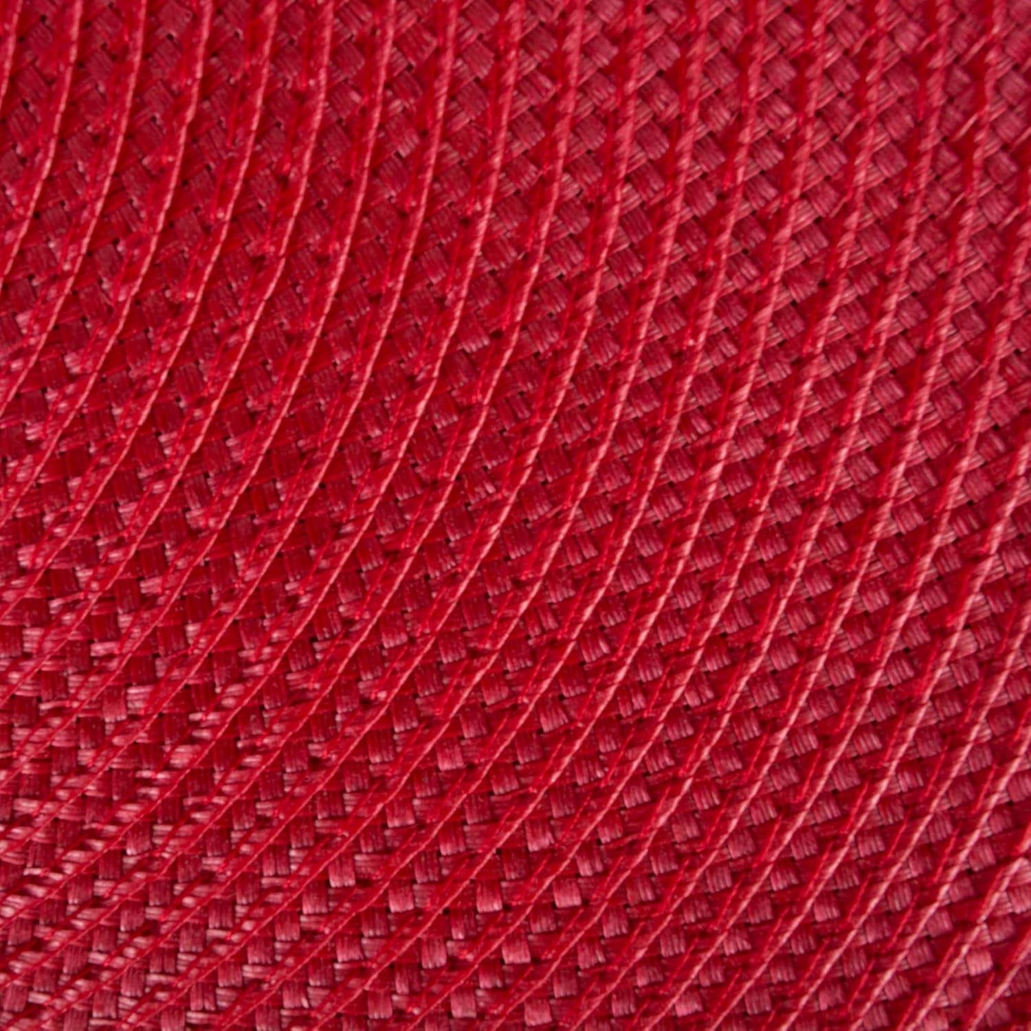 Classic Woven Tabletop Collection, Indoor/Outdoor Placemat Set, Round, 15" Diameter, Tango Red, 6 Piece