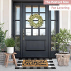 Black and White Checkered Rug - Premium 28" X 44" Buffalo Plaid Outdoor Rug - Front Porch Cotton Rug Entryway Patio - Buffalo Check Rug - Plaid Door Mat - Farmhouse Decor Washable