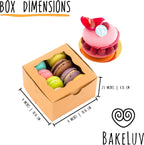 12Pcs Brown Small Cookie Boxes with Window, 4X4X2.5 Inches Bakery Boxes, Mini Cake, Treats, Macaron Packaging, Individual Cupcake, Gift Giving