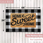 Black and White Checkered Rug - Premium 28" X 44" Buffalo Plaid Outdoor Rug - Front Porch Cotton Rug Entryway Patio - Buffalo Check Rug - Plaid Door Mat - Farmhouse Decor Washable