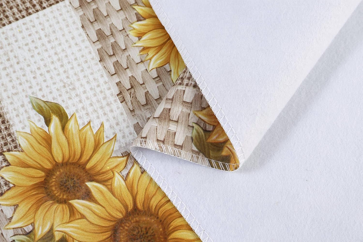 Vinyl Flannel Backed Tablecloth Waterproof Oil-Proof Square PVC Table Cloth Stain-Resistant Wipeable Indoor/Outdoor Picnic, BBQ and Dining Table Cover