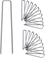 12 Inch Galvanized Garden Landscape Staples Stakes, 25 50 100 PCS Anti-Rust Garden Staples U-Shaped Landscape Pins for Secure Lawn Fabric (25, 12 Inch)