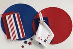 Classic Woven Tabletop Collection, Indoor/Outdoor Placemat Set, Round, 15" Diameter, Tango Red, 6 Piece