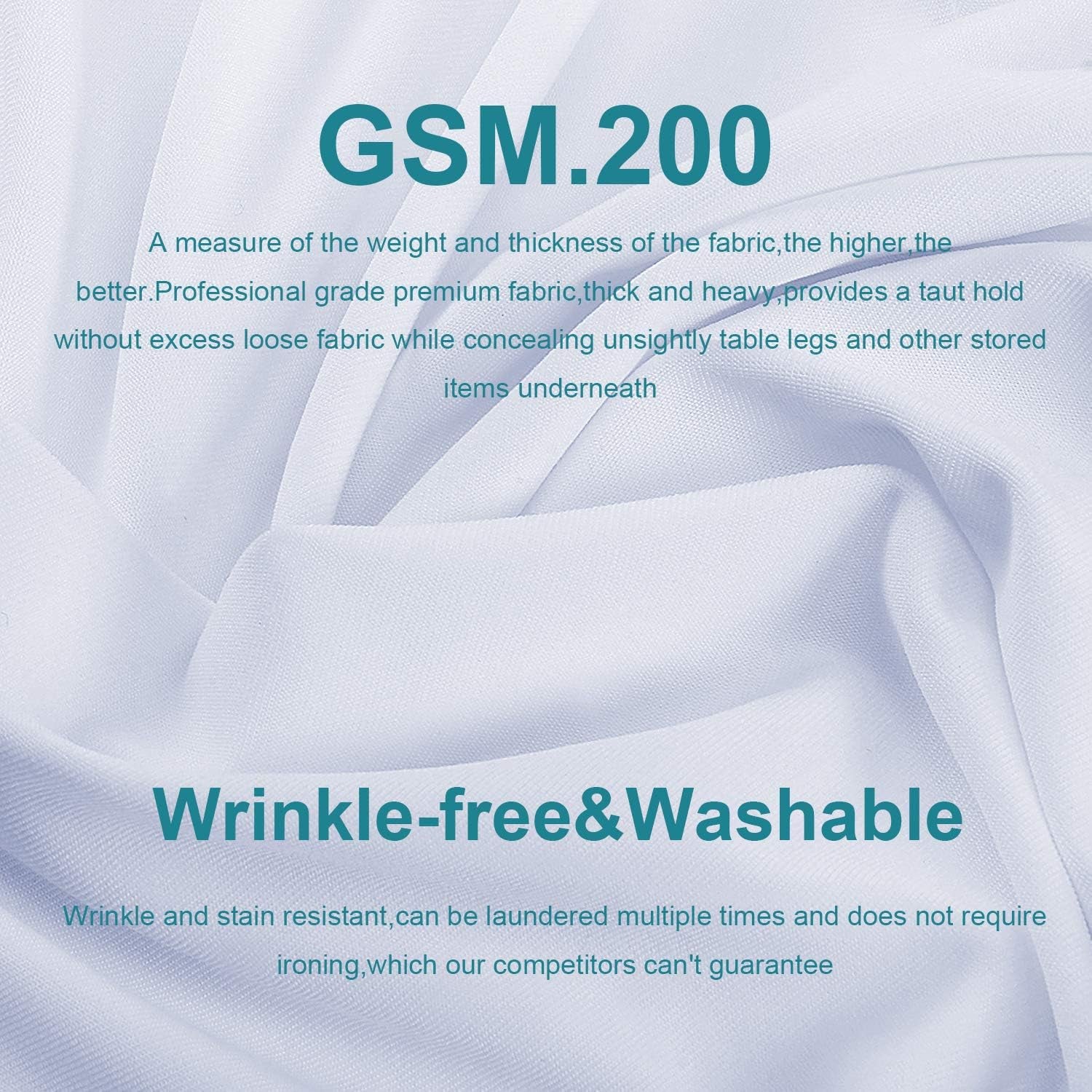 2 Pack 8FT Rectangular Spandex Table Cover Four-Way Tight Fitted Stretch Tablecloth Table Cloth for Outdoor Party DJ Tradeshow Banquet Vendor Wedding Celebration (2PC 8FT, White)