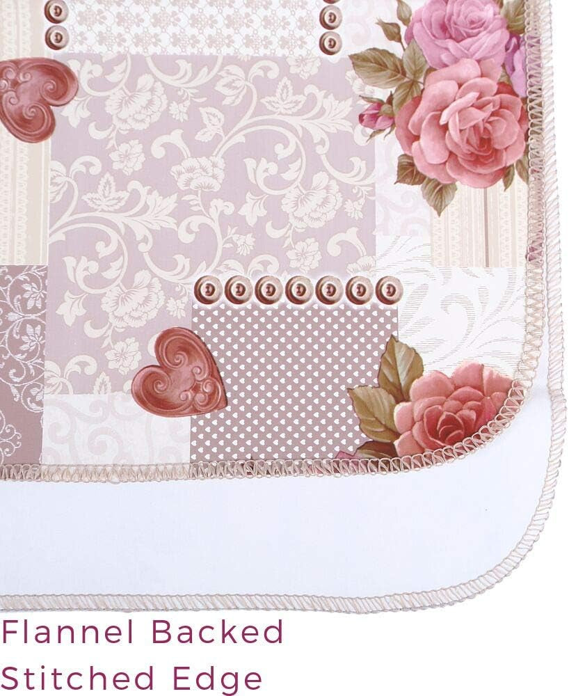 Heavy Duty Flannel Backed Vinyl Tablecloth with Flannel Backing Easy to Wipe-Clean Oilcloth Waterproof Plastic round Square Rectangle 55X55-55X71 Inch Table Cover