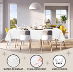 Plastic Table Cloth Disposable, 6 Pack White Rectangle Tablecloth Individually Wrapped for Indoor&Outdoor, 54 X 108 Inch Table Cover for Party, Picnic, Birthday, Wedding & Dinner