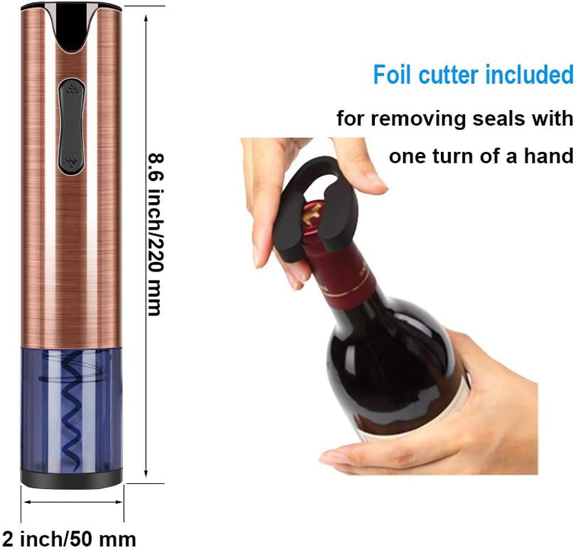FLASNAKE Electric Wine Opener Rechargeable Cordless Automatic Corkscrew Wine Bottle Opener with Foil Cutter Stainless Steel Rose Gold …