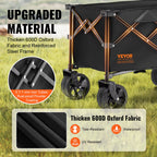 Collapsible Folding Wagon Beach Wagon Cart with All-Terrain Wheels Drink Holders Sports Wagon for Camping Shopping
