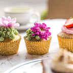 400 Pieces Foil Cupcake Liners Baking Cups Muffin Tins Treat Cups Foil Metallic Cupcake Liners for Weddings,Birthdays,Baby Showers,Silver Rose Gold Black and Gold