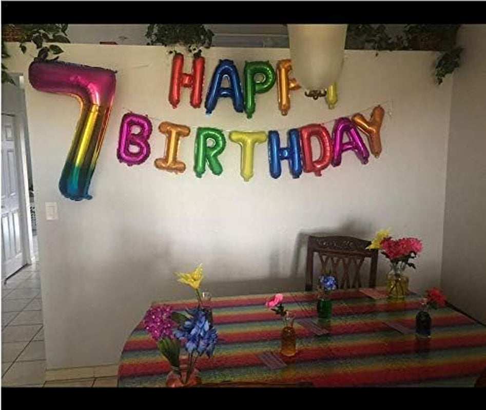 40 Inch Rainbow Large Number 5 Balloons Giant Helium Foil Mylar Digital Gradient Colorful 0 to 9 Balloon 5Th Girl Rainbow Birthday Party Decorations Supplies